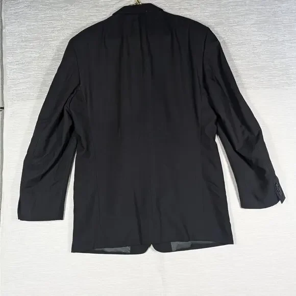 Yves Saint Laurent YSL Suit Blazer 44R Black Worsted Wool Made in Canada VTG - Picture 10 of 10